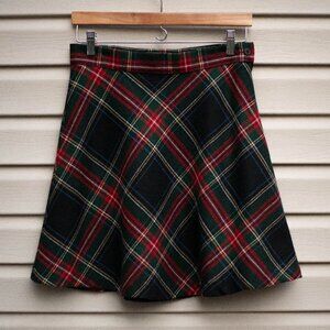 VTG 90s EXPRESS Tartan Plaid Mini Skirt 9/10 Fits 6 Wool Blend Academia Italy